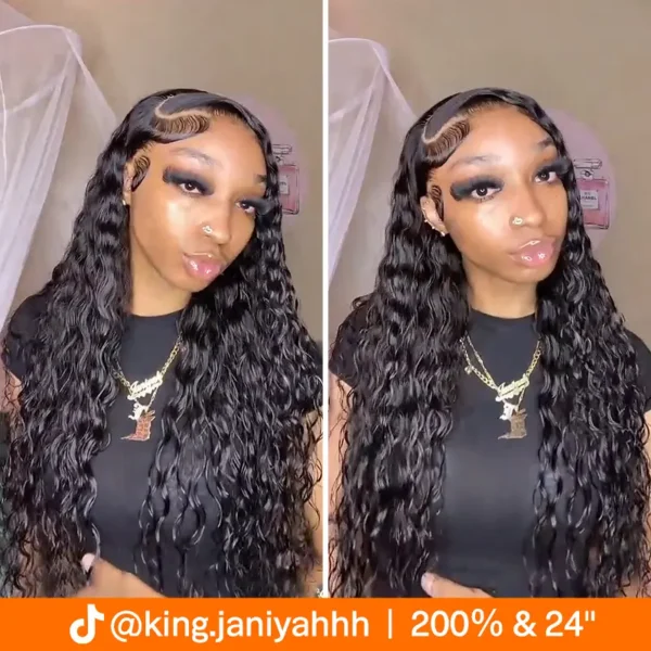 Water Wave Wig 13×4 Lace Front Wig Swiss HD Lace Wig @king.janiyahhh Same Wig